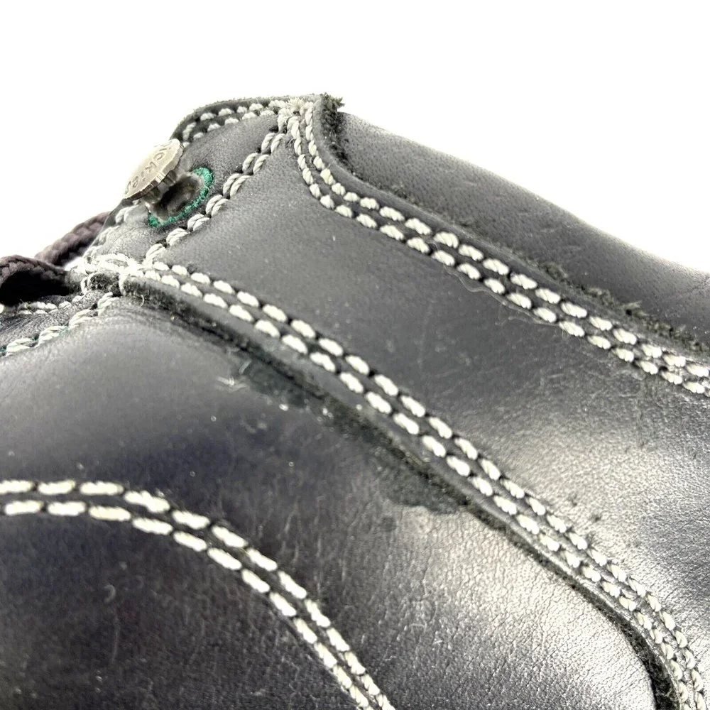 VTG Dickies Leather Lug Sole Shoes Black Womens Size 7 Genuine Grunge Speed Lace - Picture 10 of 16